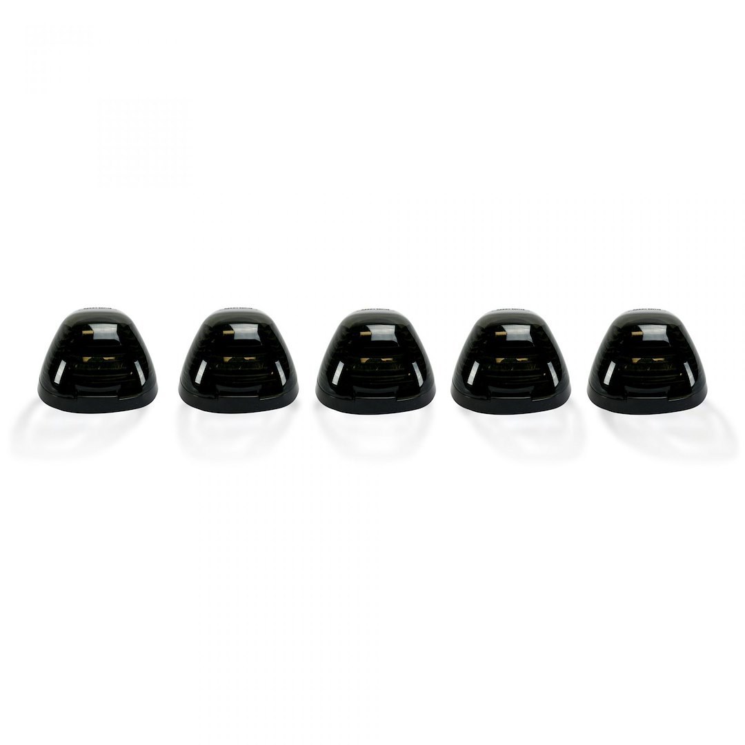 Recon Accessories Roof Marker Light – LED, Direct Fit Tear-Drop, Smoke Lens, LED Bulb, Amber, Set of 5 – 264143BK