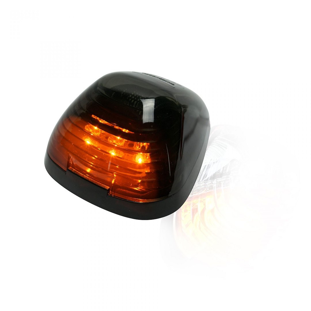 Recon Accessories Roof Marker Light – LED, Direct Fit Tear-Drop, Smoke Lens, LED Bulb, Amber, Set of 5 – 264143BK