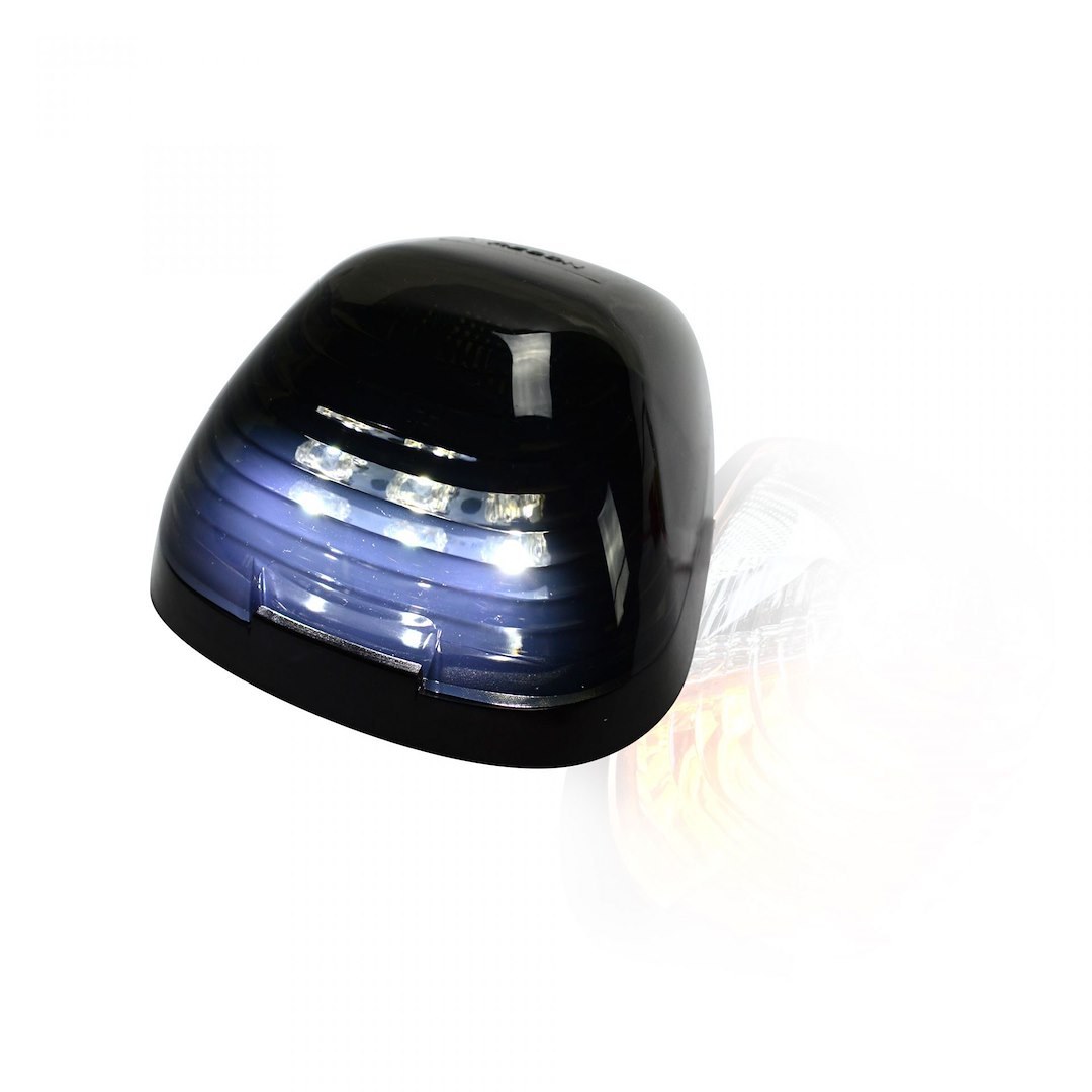 Recon Accessories Roof Marker Light – LED, Direct Fit Tear-Drop, Smoke Lens, LED Bulb, White, Set of 5 – 264143WHBK