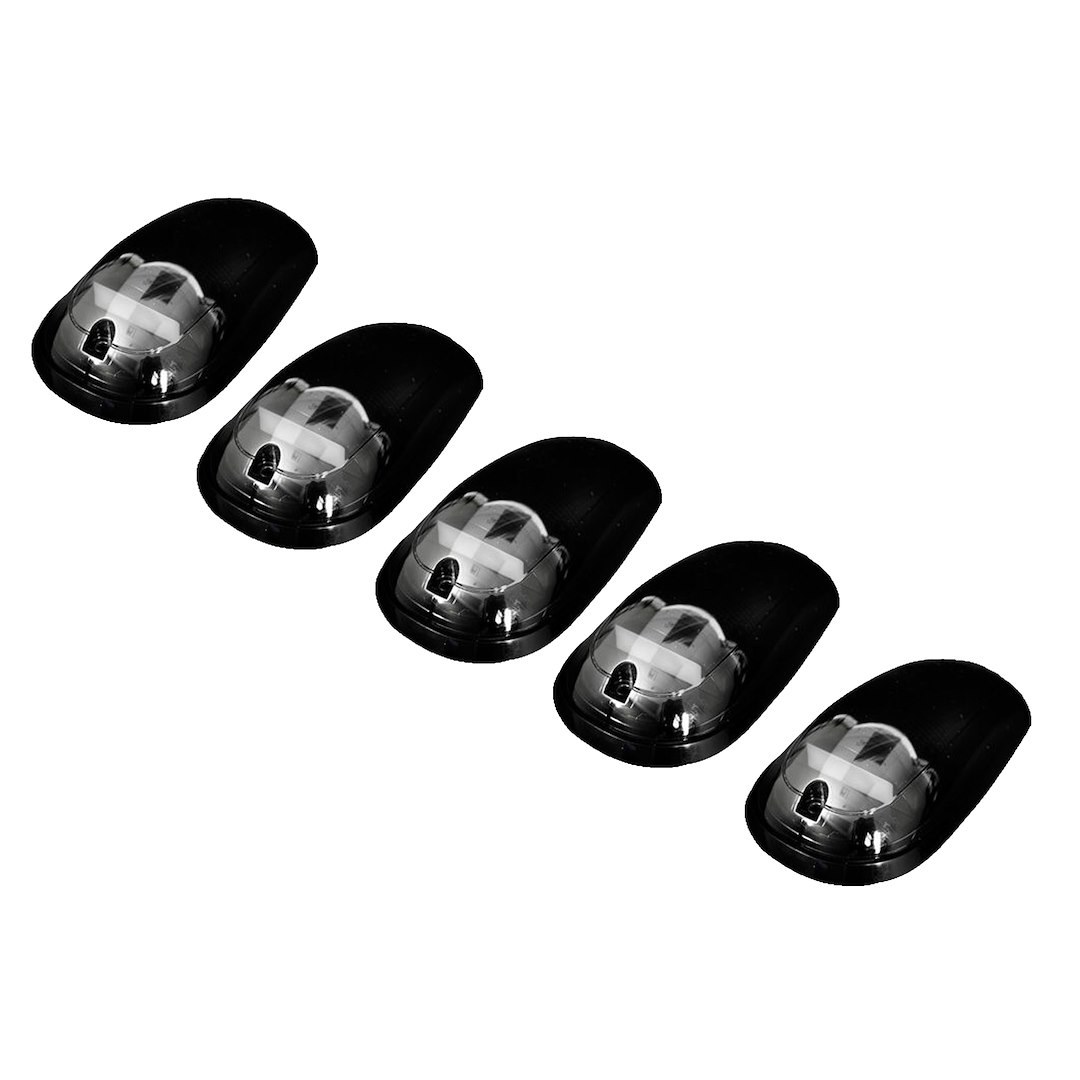 Recon Accessories Roof Marker Light – LED, Direct Fit Tear-Drop, Smoke Lens, Oled Bar Style Bulb, Amber, Set of 5 – 264146BKHP