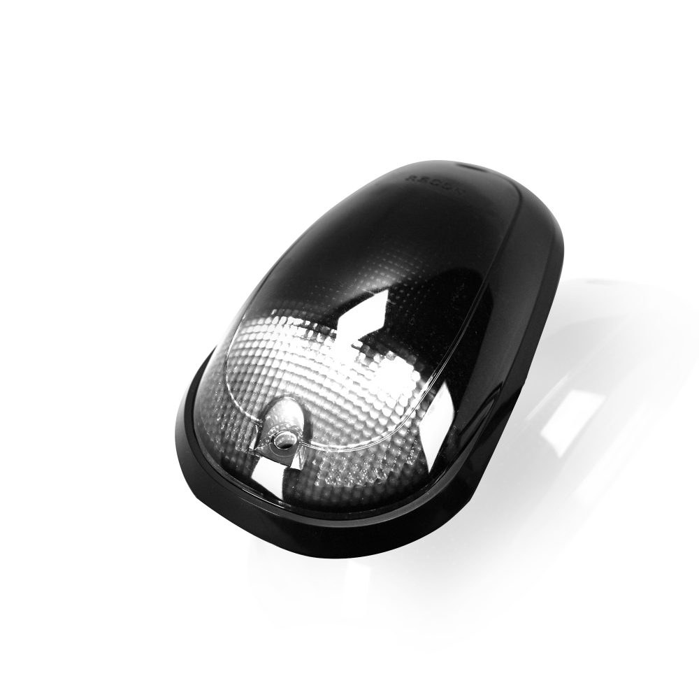 Recon Accessories Roof Marker Light – LED, Direct Fit Tear-Drop, Smoke Lens, LED Bulb, White, Set of 5 – 264146WHBK