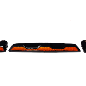 Recon Accessories Roof Marker Light, Direct Fit OEM Style, Amber Lens, LED, Amber Bulb, With 1 Center Bar and 2 Single Lights – 264158XAM