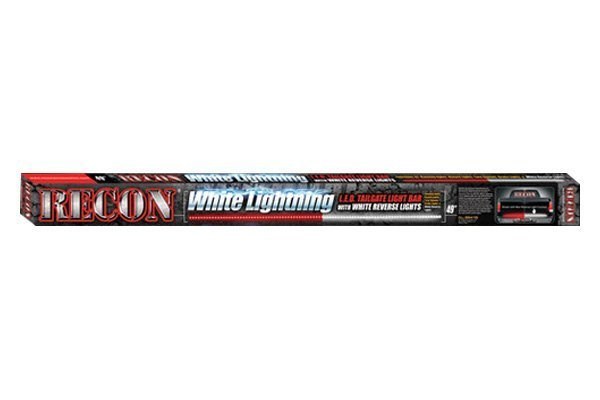Recon Accessories Tailgate Light – LED, 60 Inch Length Light Strip, Clear Lens, Red Brake Light/ White Reverse Light, Clear Housing – 26416