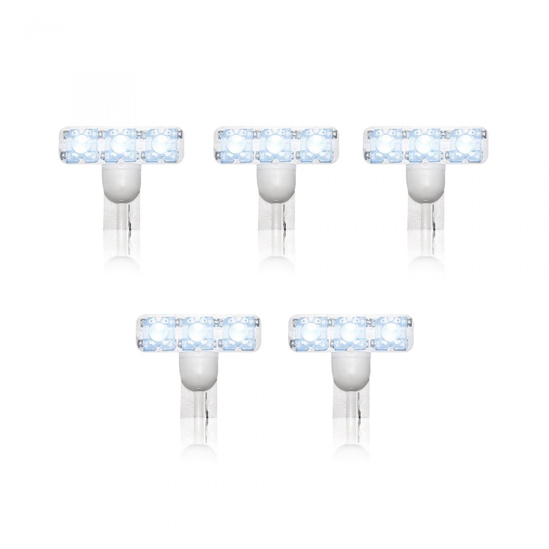 Recon Accessories Roof Marker Light Bulb – LED, 194/ 168 T-10 LED 1 Watt, White Bulb, Set of 5 – 264180WHX