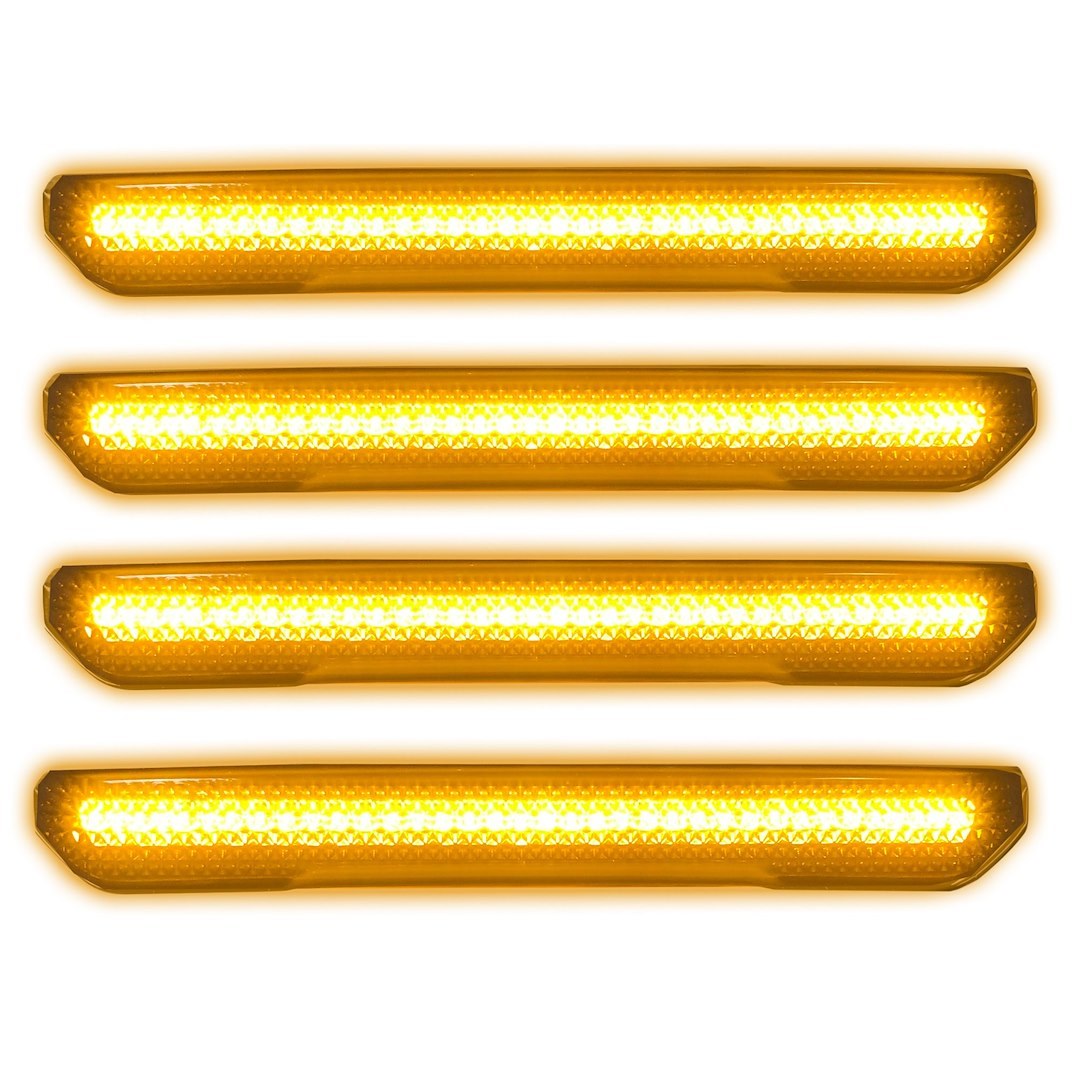Recon Accessories Side Marker Light, Fender Flare Mount, Smoke Lens, Black Trim, LED, Amber Bulb, Set of 4 – 264230BK