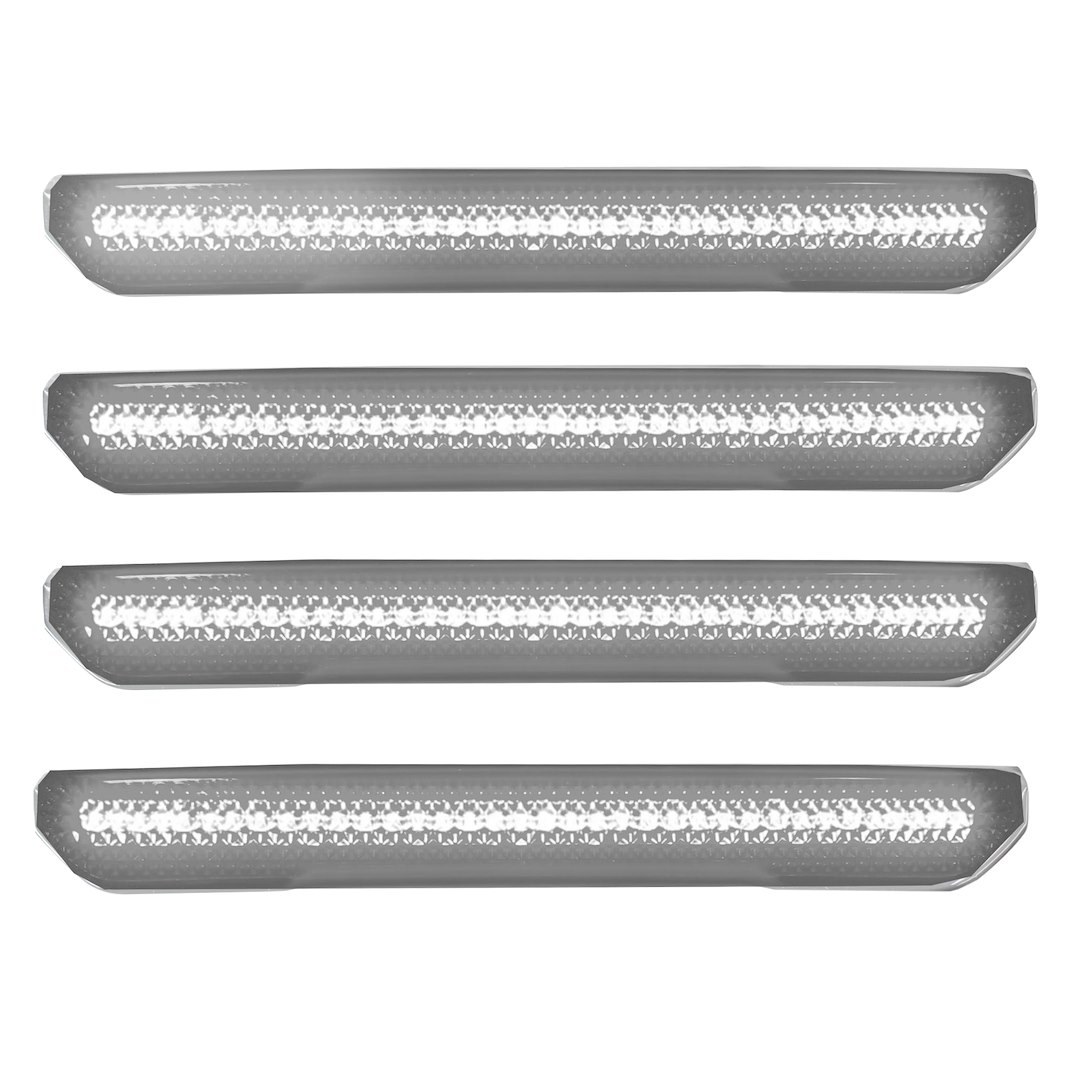 Recon Accessories Side Marker Light, Fender, Smoke Lens, Black Trim, LED, White Bulb, Set of 4 – 264230WHBK