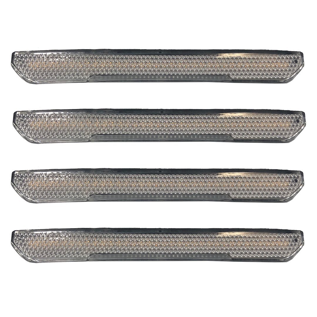 Recon Accessories Side Marker Light, Fender Flare Mount, Clear Lens, Chrome Trim, LED Bulb, White Bulb, Set of 4 – 264230WHCL