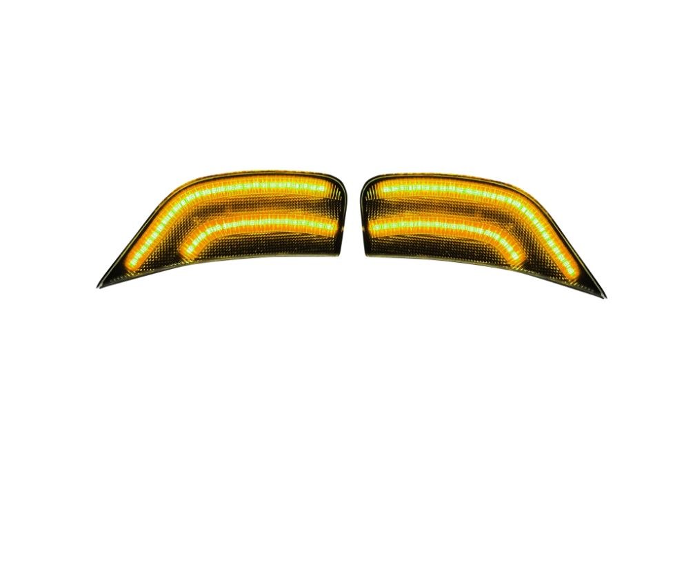 Recon Accessories Side Marker Light, Front Fender Mount, Smoke Lens, Black Trim, LED, Amber Bulb, Set of 2 – 264231BK