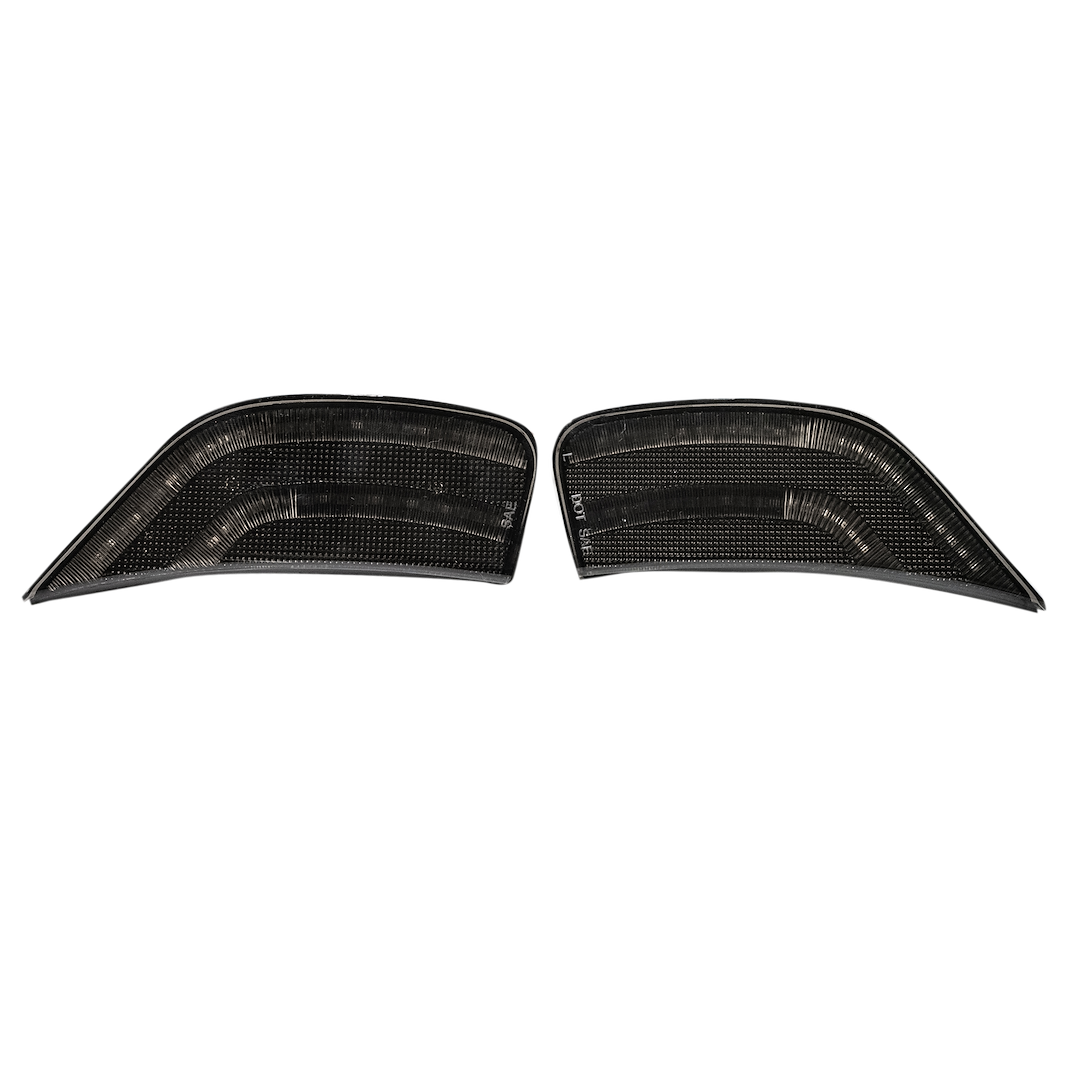 Recon Accessories Side Marker Light, Front Side Fenders, Smoke Lens, Black Trim, LED, White Bulb, Set of 2 – 264231WHBK