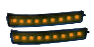 Recon Accessories Exterior Mirror Turn Signal Light, Smoke Lens, LED, Amber Bulb, Set of 2 – 264241BK