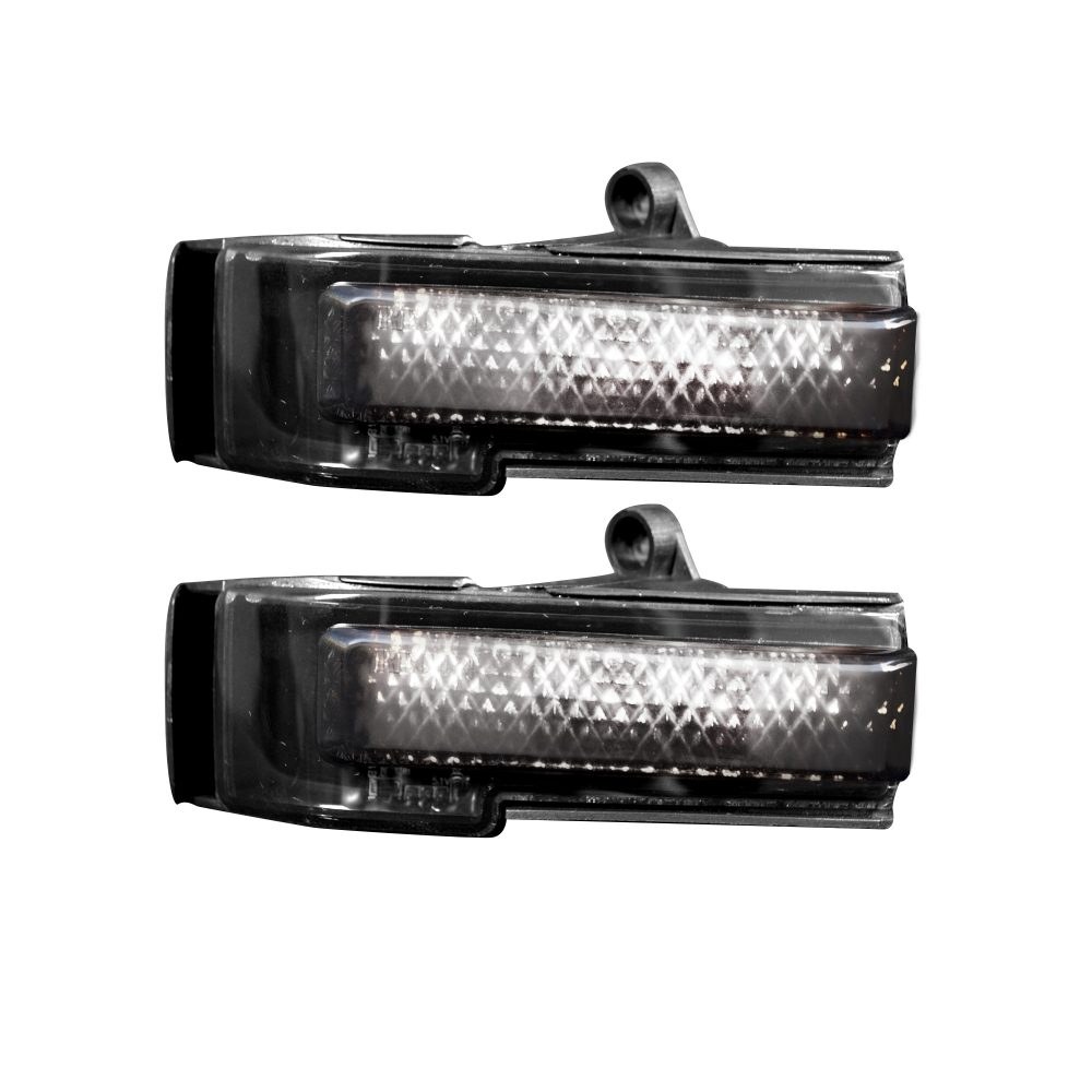Recon Accessories Exterior Mirror Turn Signal Light, Smoke Lens, LED, White Bulb, Set of 2 – 264244WHBK