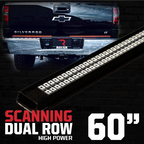 Recon Accessories Tailgate Light – LED, 60 Inch Dual Row Bar, Clear Lens – 26426XHP