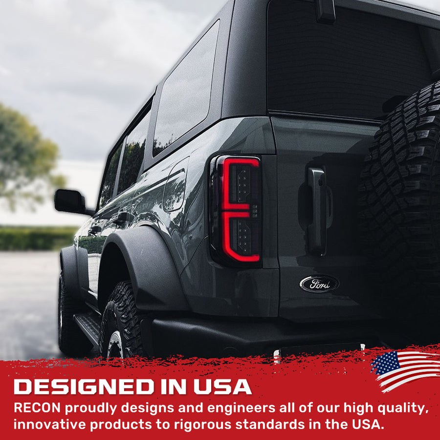Recon Accessories Tail Light Assembly, Oled, Smoke ABS Plastic Lens, Black Housing – 264279BK