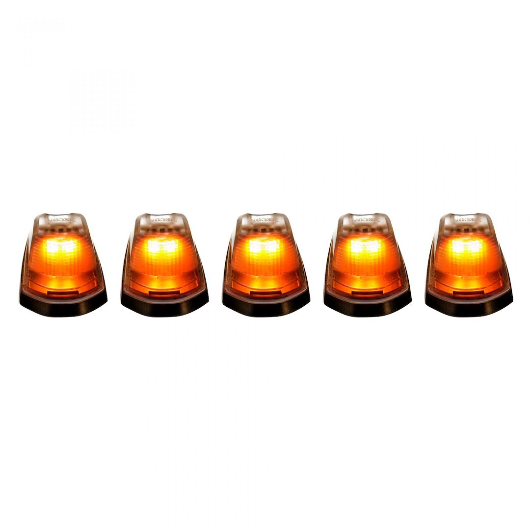 Recon Accessories Roof Marker Light – LED, Direct Fit Oval, Clear Lens, LED Bulb, Amber Bulb, Set of 5, Replaces Factory Lights – 264343CL