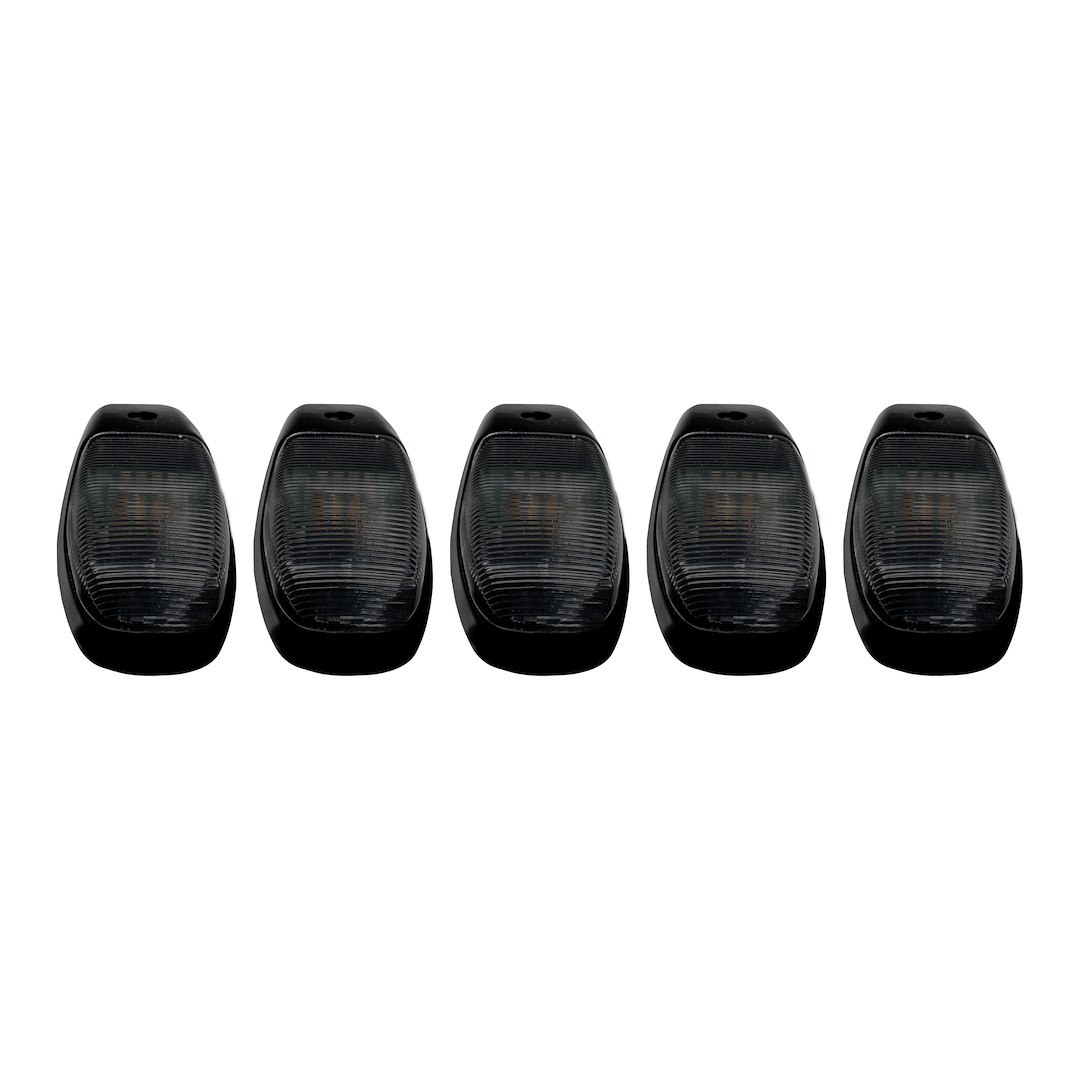 Recon Accessories Roof Marker Light, Smoke Lens, With Strobe and Running Light Function, High Power Led’s, White/ Amber Bulbs, Set of 5 – 264346BKS
