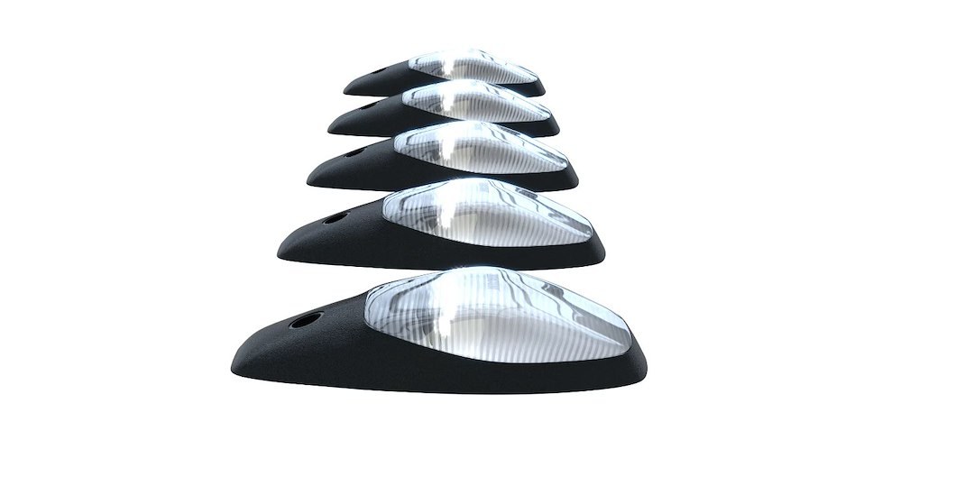Recon Accessories Roof Marker Light – LED, Clear Lens, High Power Led’s, White Bulb, Set of 5 – 264346WHCL