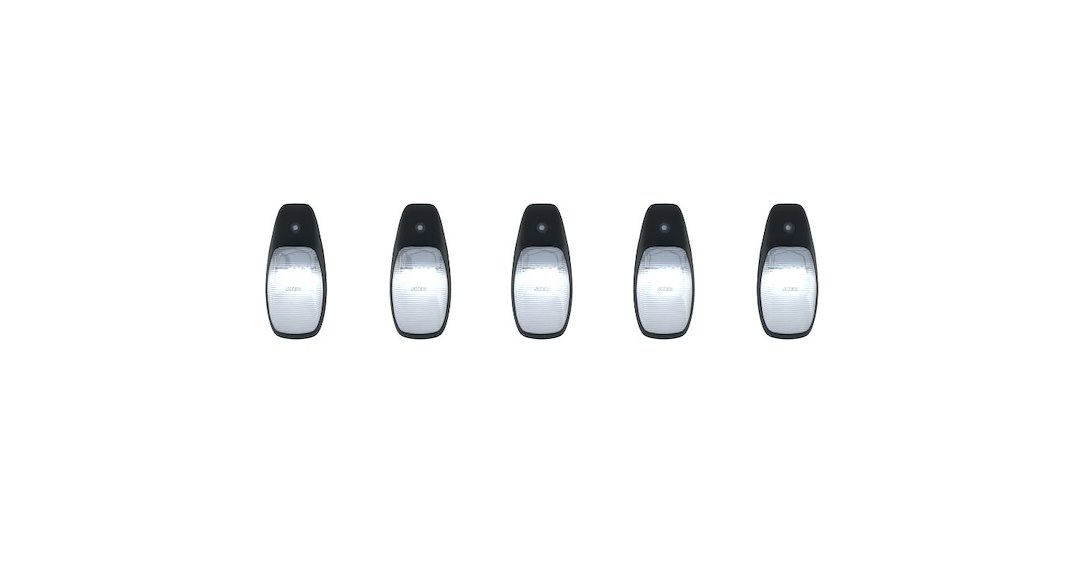 Recon Accessories Roof Marker Light – LED, Clear Lens, High Power Led’s, White Bulb, Set of 5 – 264346WHCL