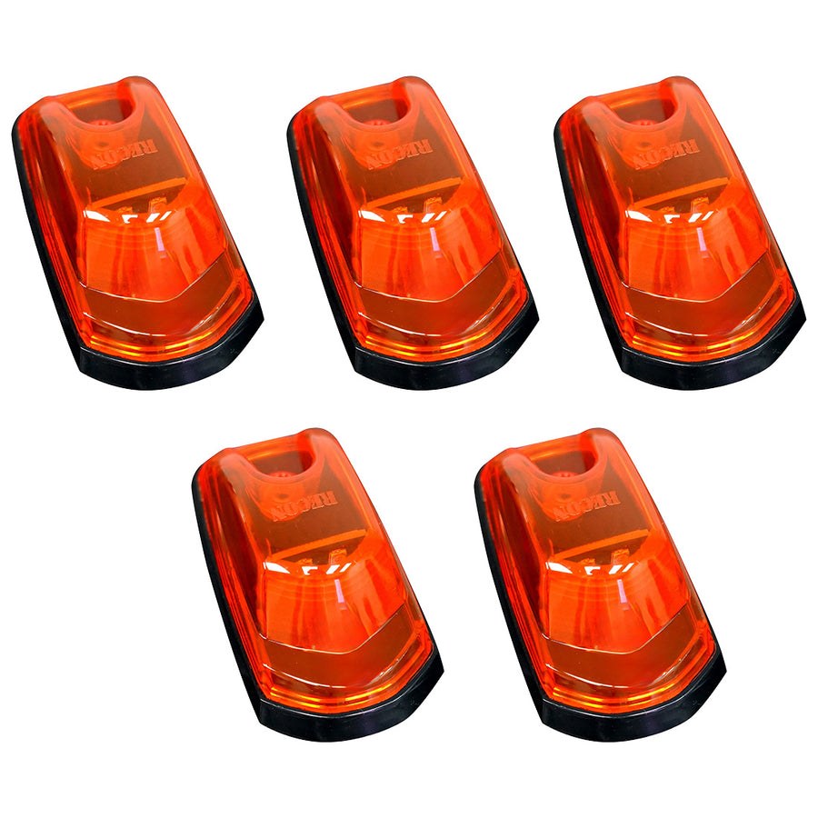 Recon Accessories Roof Marker Light, Amber ABS Plastic Lens, 2-WAY Front/ Rear Facing Ultra High Power LED, Amber Bulb, Set of 5 – 264443AMHPAM