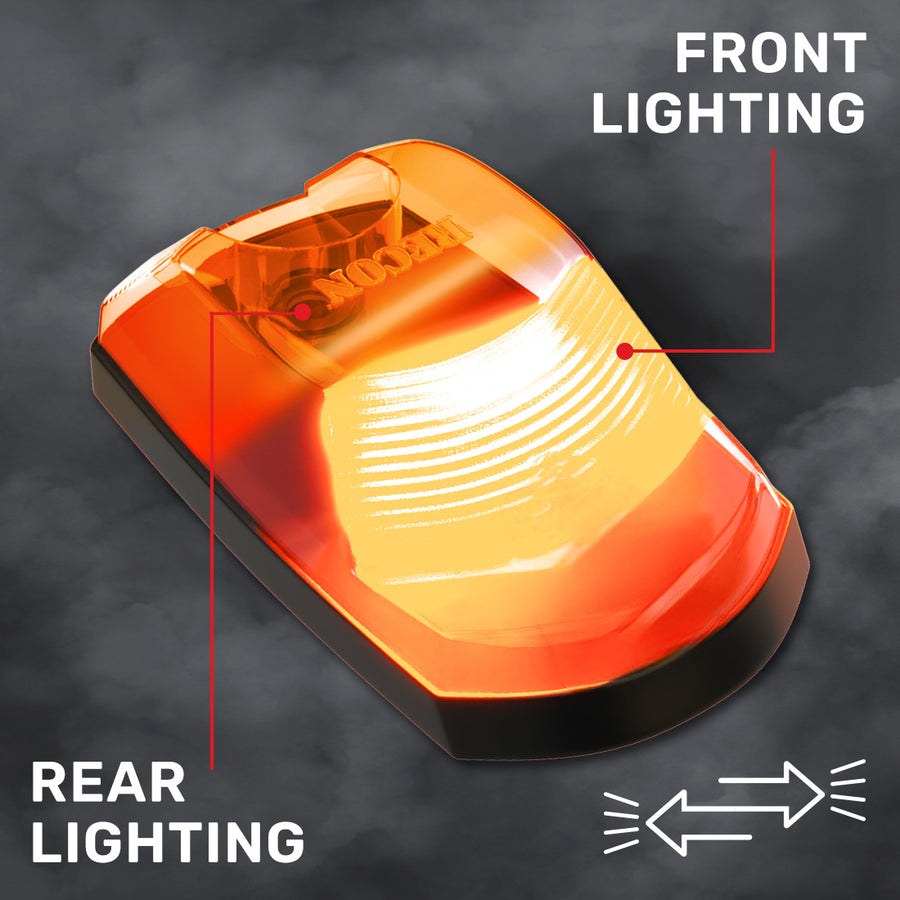Recon Accessories Roof Marker Light, Amber ABS Plastic Lens, 2-WAY Front/ Rear Facing Ultra High Power LED, Amber Bulb, Set of 5 – 264443AMHPAM