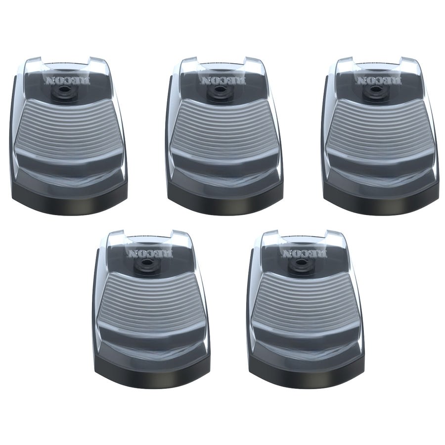 Recon Accessories Roof Marker Light, Clear ABS Plastic Lens, 2-WAY Front/ Rear Facing Ultra High Power LED, Amber Bulb, Set of 5 – 264443CLHPAM