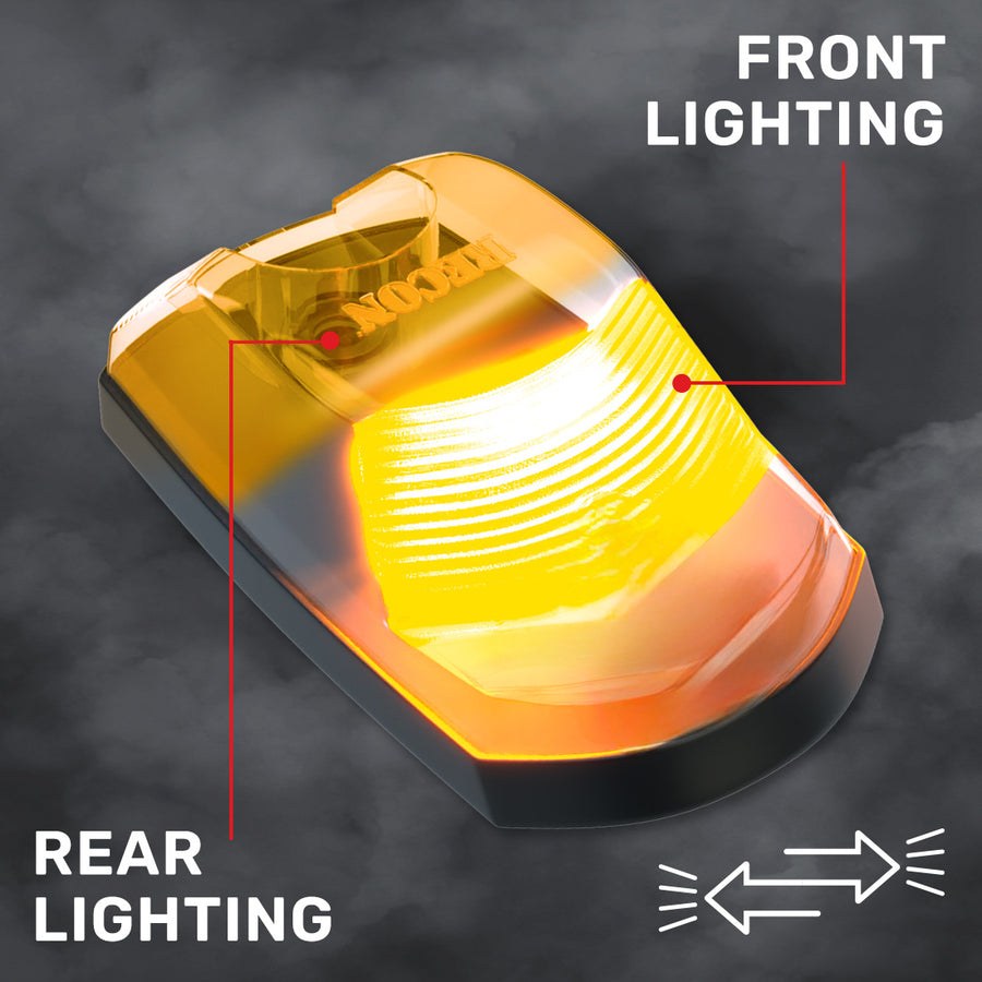 Recon Accessories Roof Marker Light, Clear ABS Plastic Lens, 2-WAY Front/ Rear Facing Ultra High Power LED, Amber Bulb, Set of 5 – 264443CLHPAM