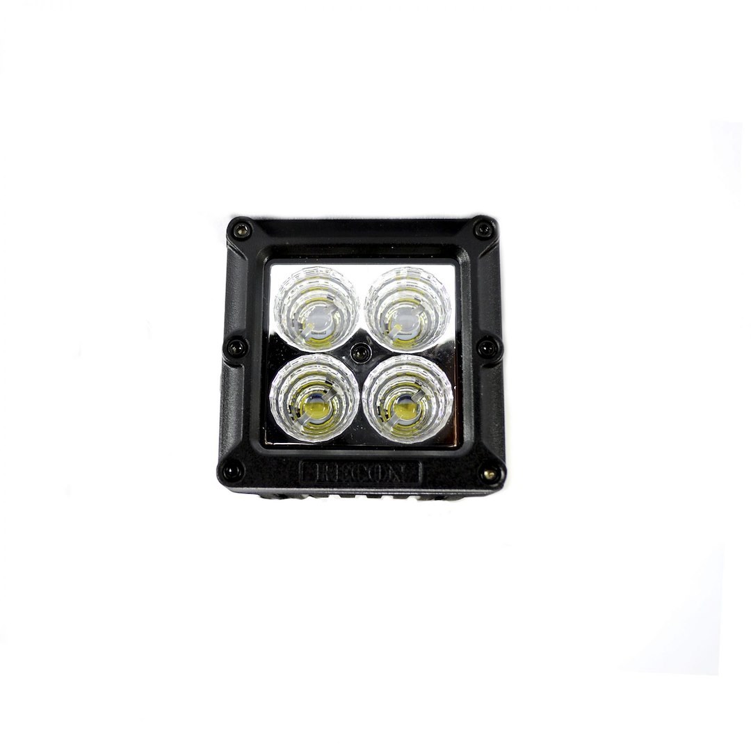 Recon Accessories Driving/ Fog Light, LED Bulb, 4 Clear Cree Xte LED Bulbs, 3 Inch Square, 21.3 Watt Bulbs Amp Draw 1.51 Amp – 264511CLS
