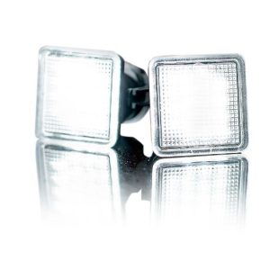 Recon Accessories License Plate Light, LED, OEM Mount, White LED, Chrome Housing – 264908