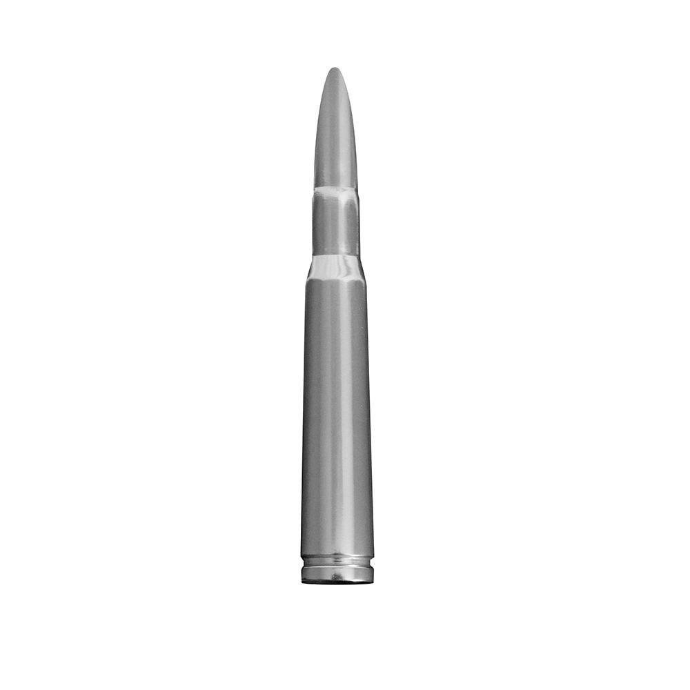 Recon Accessories Antenna, Radio, .50 Caliber Bullet Shaped, Brushed, Silver, Aluminum – 264ANT50BR