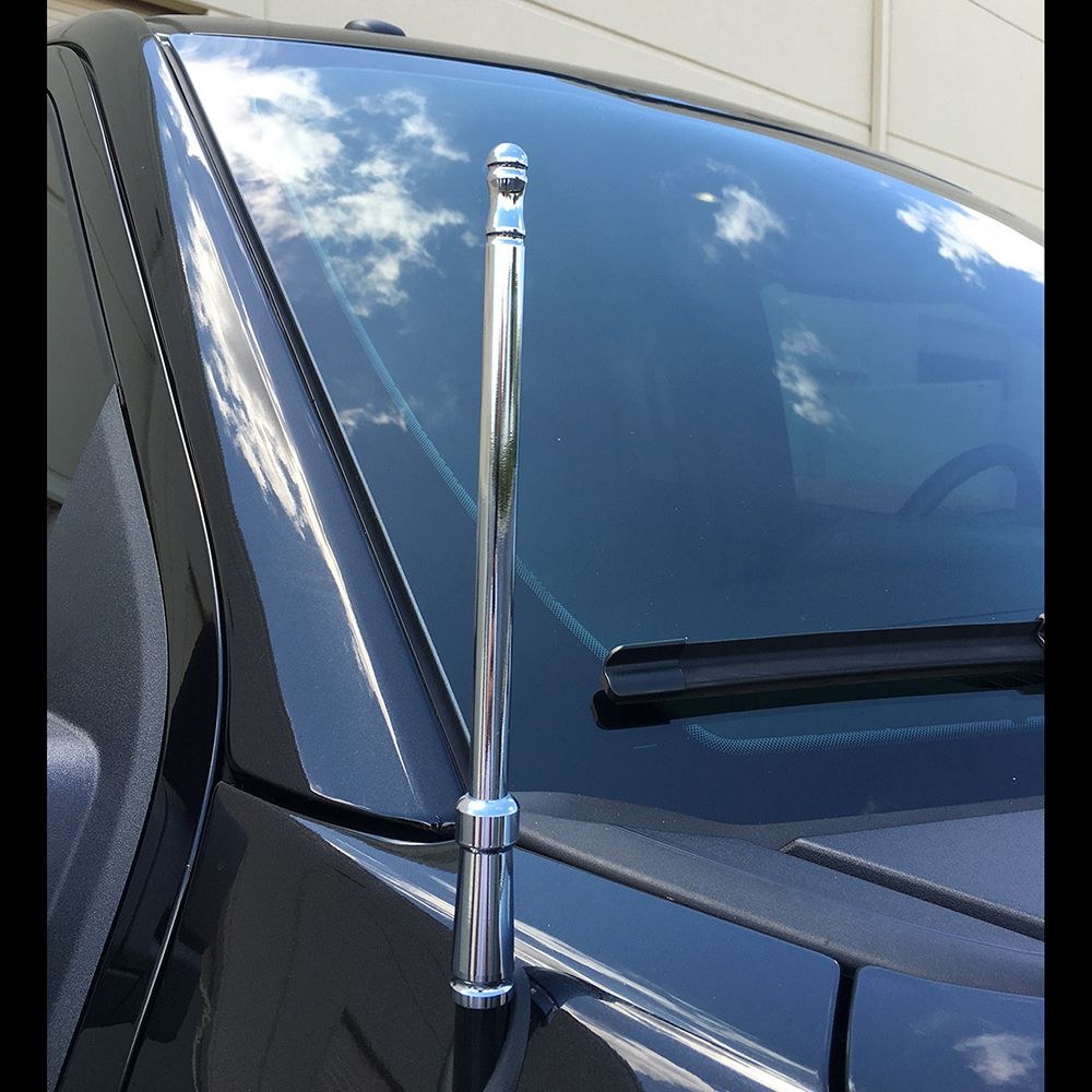 Recon Accessories Antenna Mast, 8 Inch Length, Chrome, Silver, Aluminum – 264ANTCH