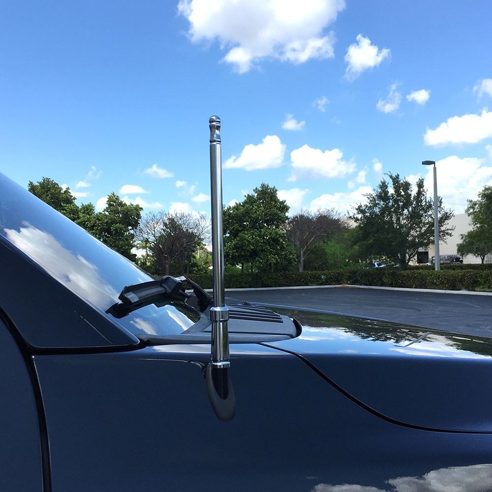 Recon Accessories Antenna Mast, 8 Inch Length, Chrome, Silver, Aluminum – 264ANTCH