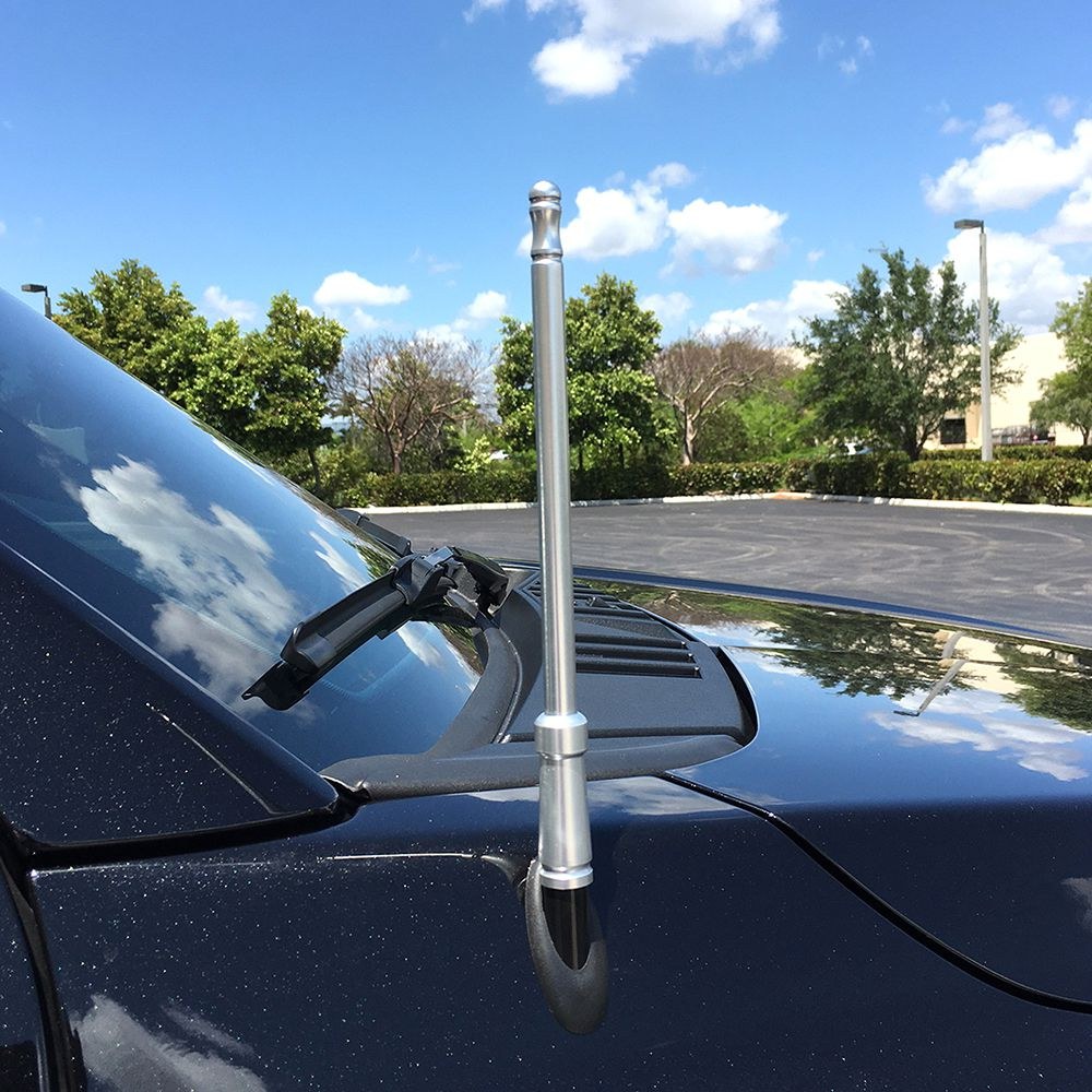 Recon Accessories Antenna Mast, 8 Inch Length, Chrome, Silver, Aluminum – 264ANTCH