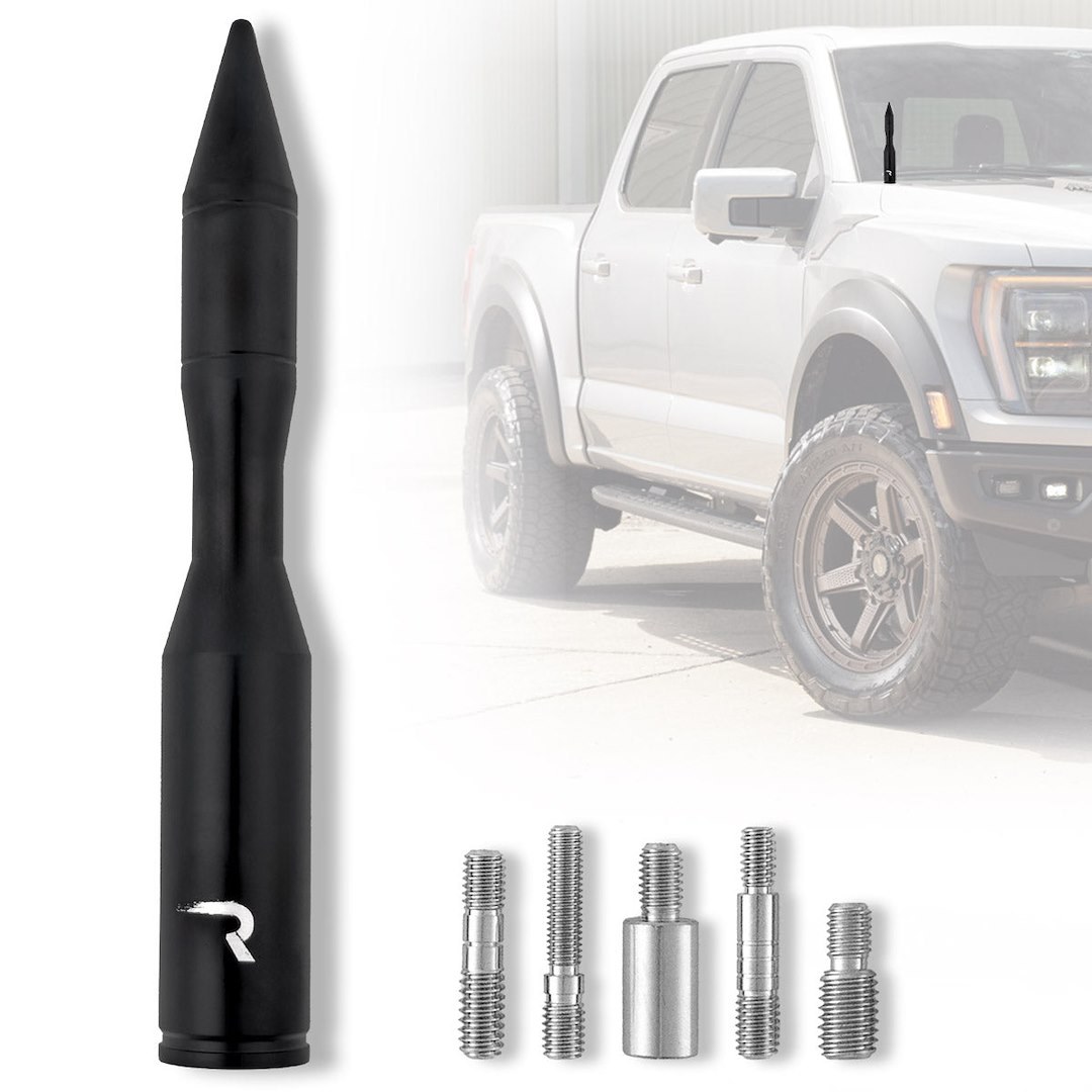 Recon Accessories AM/ FM Antenna, Used with High Definition Radio Tuning, Rocket Shape Style, 5 Inch Height, Black – 264ANTRTBK