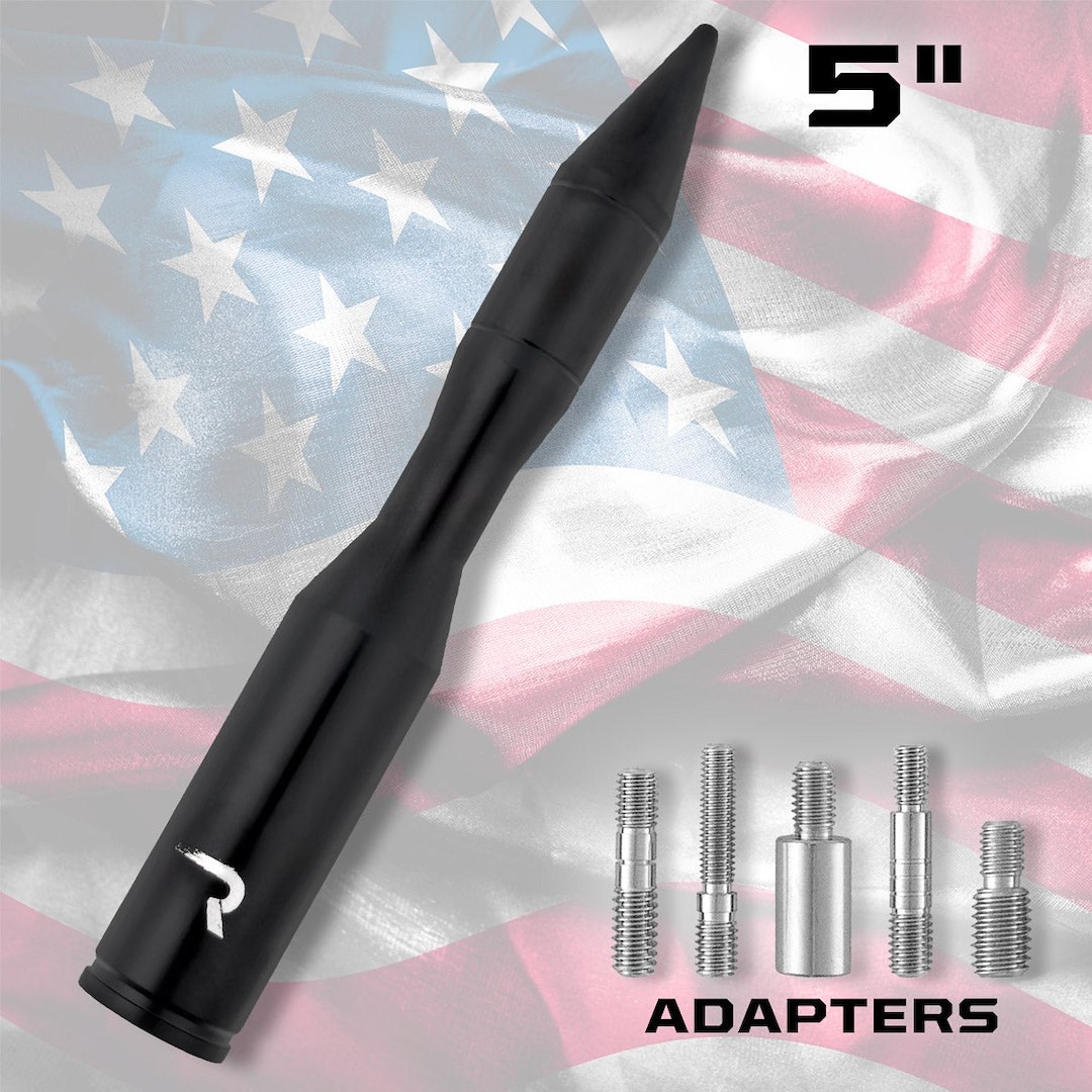 Recon Accessories AM/ FM Antenna, Used with High Definition Radio Tuning, Rocket Shape Style, 5 Inch Height, Black – 264ANTRTBK
