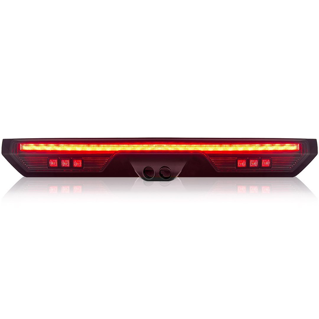 Recon Accessories Center High Mount Stop Light, Smoke Lens, Red Brake Bulb/ Cree Xml White Cargo Light, LED Bulb, With Cargo Light – 264101CAM2BK