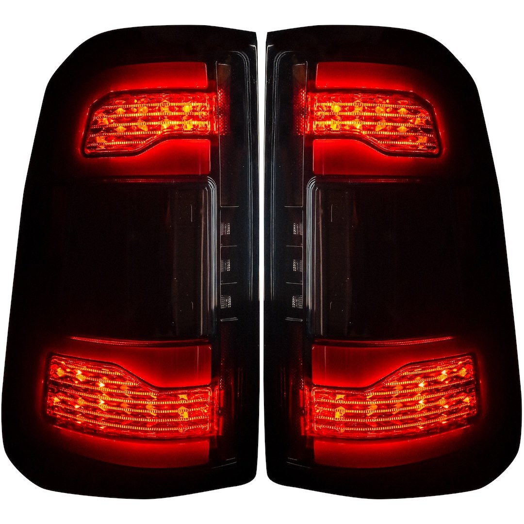 Recon Accessories Tail Light Assembly, Smoke Lens, Black Housing, Oled, Red Bulbs, Set of 2 – 264338LEDBKX
