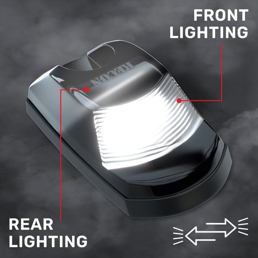 Recon Accessories Roof Marker Light, Direct Fit Oval, Smoke ABS Plastic Lens, Oled Running Lights, White Bulb, Set of 5 – 264343BKHPWH