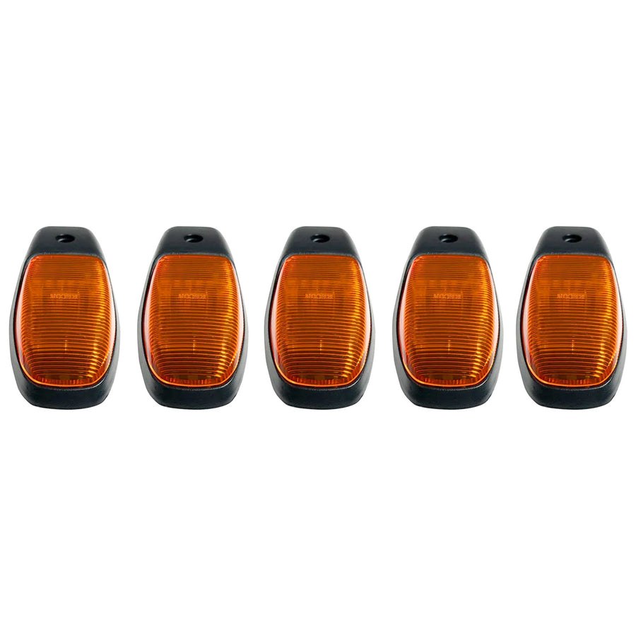 Recon Accessories Roof Marker Light, Direct Fit Oval Style, Amber ABS Plastic Lens, Oled Running Lights, Amber Bulb, Set of 5 – 264345AMHPAM
