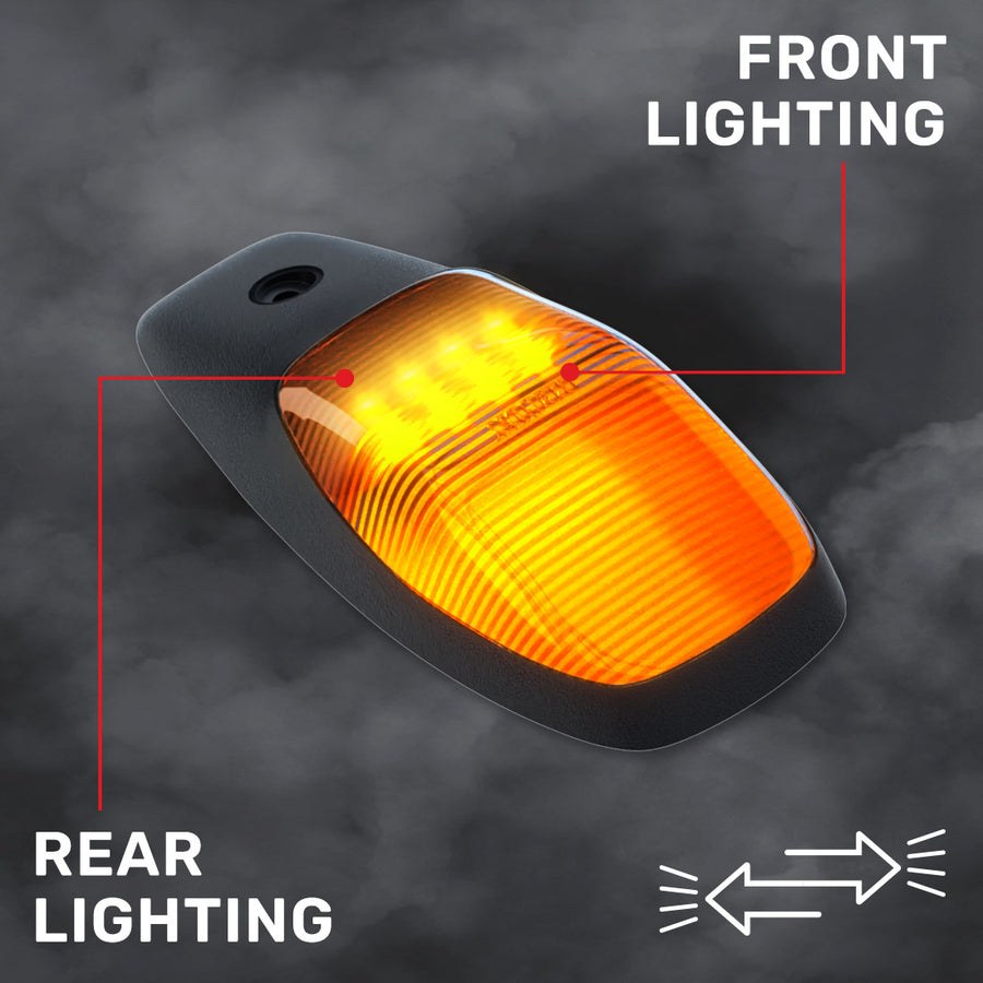 Recon Accessories Roof Marker Light, Direct Fit Oval Style, Amber ABS Plastic Lens, Oled Running Lights, Amber Bulb, Set of 5 – 264345AMHPAM