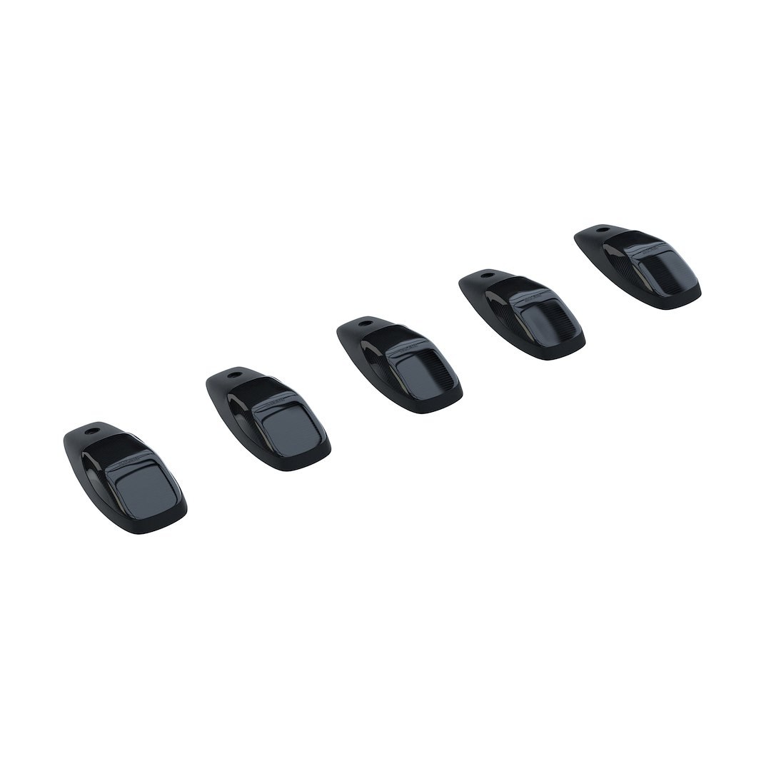 Recon Accessories Roof Marker Light, Smoke ABS Plastic Lens, 2-WAY Front/ Rear Facing Ultra High Power LED, Amber Bulb, Set of 5 – 264345BKHPAM