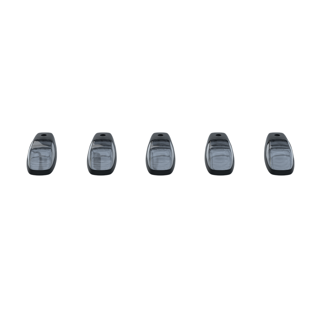 Recon Accessories Roof Marker Light, Direct Fit Tear Drop, Clear ABS Plastic Lens, Oled Running Lights, Amber Bulb, Set of 5 – 264345CLHPAM