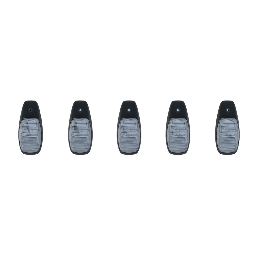 Recon Accessories Roof Marker Light, Direct Fit Tear Drop, Clear ABS Plastic Lens, Oled Running Lights, Amber Bulb, Set of 5 – 264345CLHPAM