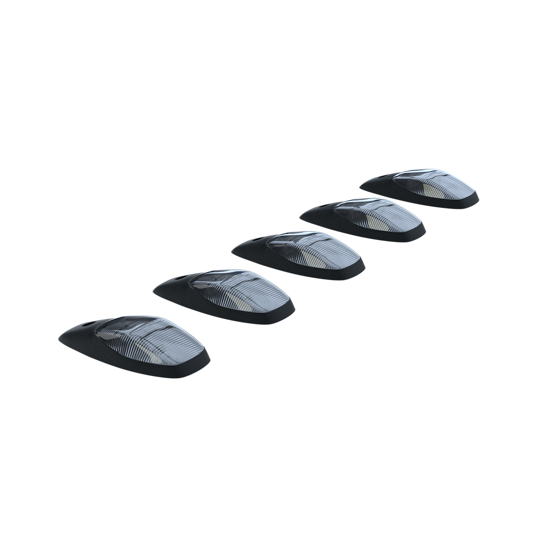Recon Accessories Roof Marker Light, Direct Fit Tear Drop, Clear ABS Plastic Lens, Oled Running Lights, Amber Bulb, Set of 5 – 264345CLHPAM