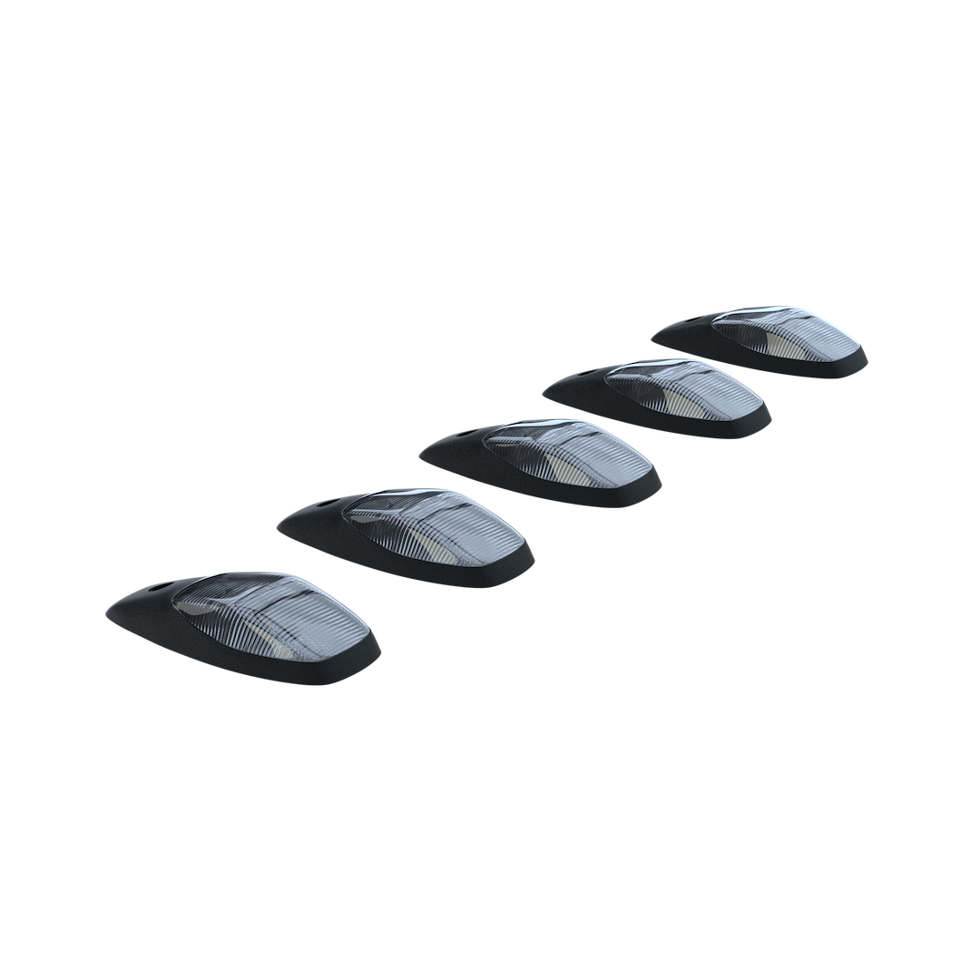 Recon Accessories Roof Marker Light, Clear ABS Plastic Lens, Oled Running Lights, White Bulb, Set of 5 – 264345CLHPWH