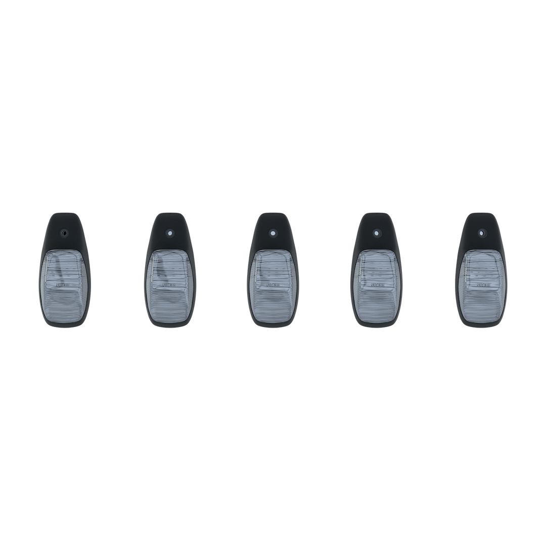 Recon Accessories Roof Marker Light, Clear ABS Plastic Lens, Oled Running Lights, White Bulb, Set of 5 – 264345CLHPWH