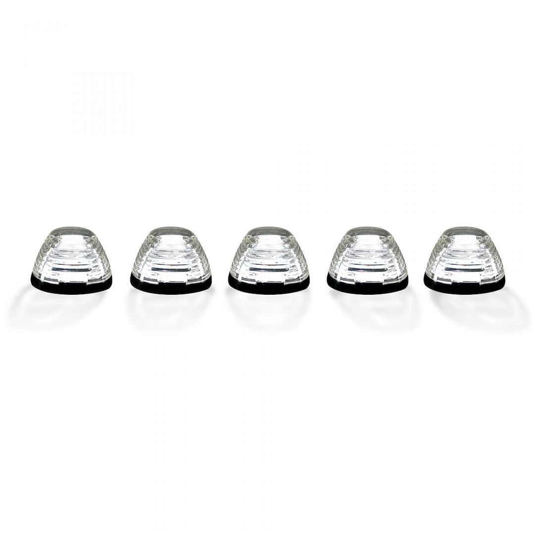 Recon Accessories Roof Marker Light, Direct Fit Tear Drop, Clear Lens, LED Bulb, Selectable Color Through Bluetooth Phone App, Set of 5 – 264143CLRGB
