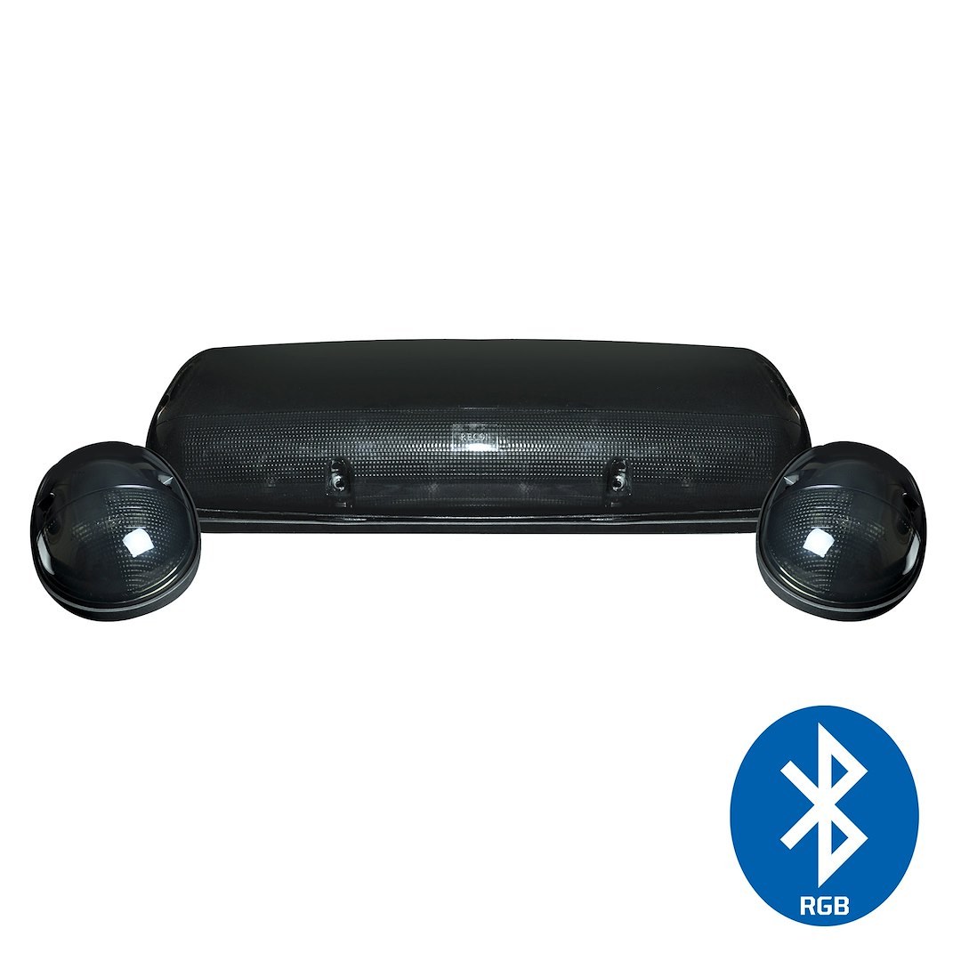 Recon Accessories Roof Marker Light, Direct Fit OEM Style, Smoke Lens, LED Bulb, Selectable Multi-Colored Through Bluetooth Phone App – 264155BKRGB