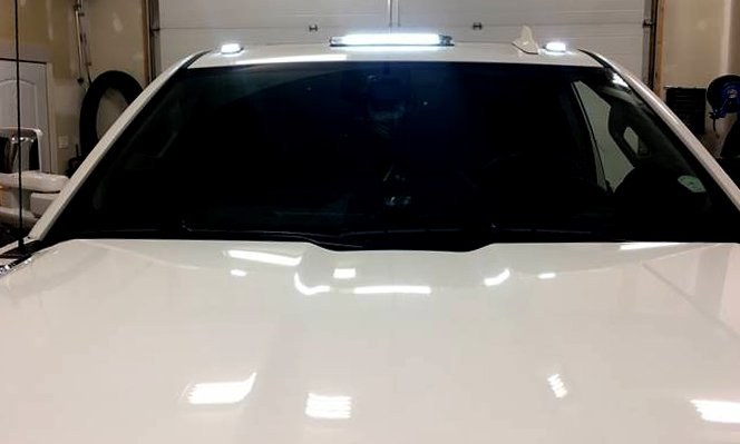 Recon Accessories Roof Marker Light, Direct Fit OEM Style, Smoke Lens, LED Bulb, Selectable Multi-Colored Through Bluetooth Phone App – 264157BKRGB