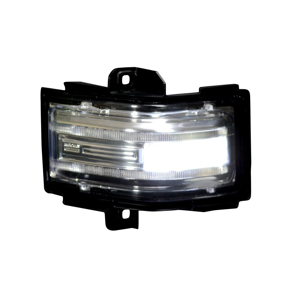 Recon Accessories Exterior Mirror Turn Signal Light, Clear Lens, LED, White Running/ Amber Blinking Turn Signal/ White Spot Light Bulbs – 264245WHCLX