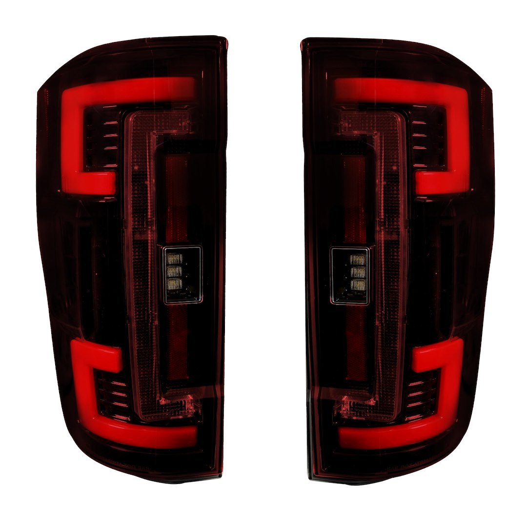 Recon Accessories Tail Light Assembly, Red Lens, Chrome Housing, Oled, Red Bulbs, Set of 2 – 264399LEDRD