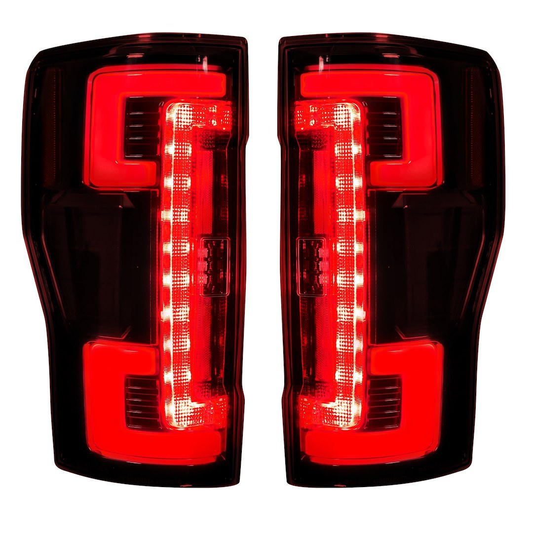 Recon Accessories Tail Light Assembly, Red Lens, Chrome Housing, Oled, Red Bulbs, Set of 2 – 264399LEDRD